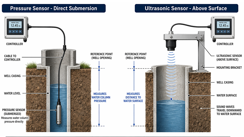 Submersible pressure sensor vs Ultrasonic level sensor
