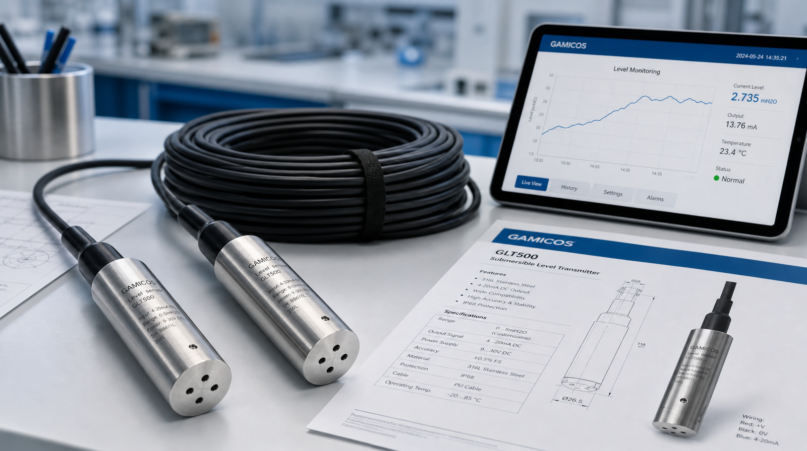 GAMICOS GLT500 submersible level sensor GAMICOS GLT500 submersible level sensor