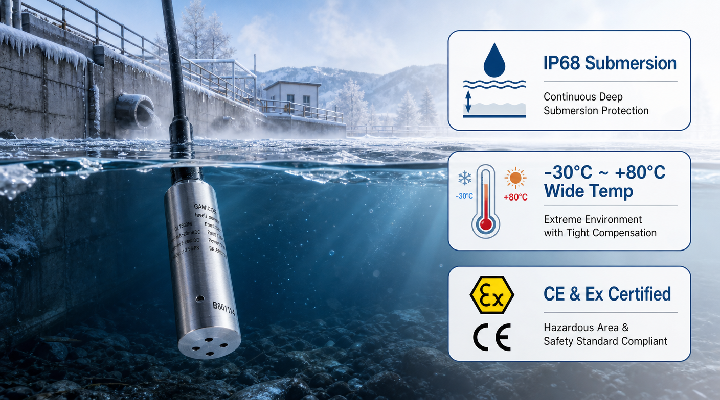 GLT500 Water Level Sensor in Harsh Environments GLT500 Water Level Sensor in Harsh Environments